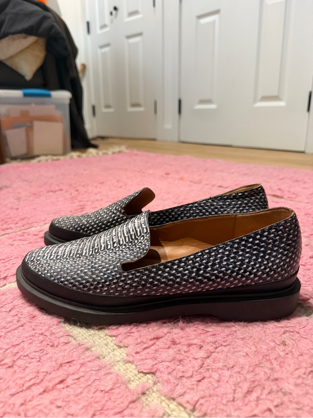& Other Stories Black and White Woven Loafers